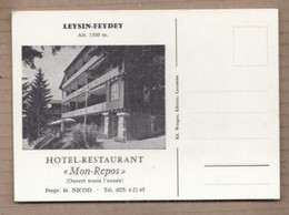 CPSM SUISSE - LEYSIN-FEYDEY - LEYSIN FEYDEY - HOTEL RESTAURANT " MON-REPOS " TB PLAN Devanture Etablissement - Fey