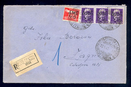 Italy, Trieste ZONA A - Registered Letter, Franked With Provisional Stamps AMG VG And Sent To Zagreb 18.04. 1946. - Occup. Iugoslava: Trieste