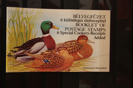 Ungarn; Markenheft Enten, 1988; Mit 2 MH-Blättern Und Kochrezepten; Marken Mit Überdruck (Nominale Geändert) - Cuadernillos