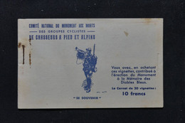 FRANCE - Carnet De 20 Vignettes Militaire Des Groupes Cyclistes De Chasseurs à Pied Et Alpins  - L 80309 - Blocks & Sheetlets & Booklets