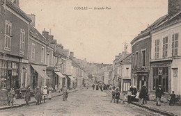 Conlie - Grande Rue  (très Animée )  - Scan Recto-verso - Conlie