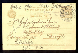 Hungary, Croatia - Stationery Sent 1910 To Osijek By Railway Track NAGY-KANIZSA-BROD 62 SZ. - Andere & Zonder Classificatie