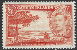Cayman Islands. 1938-48 KGVI. ¼d MH. P13½X12½ SG 115a - Iles Caïmans