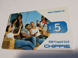 CURACOA  DUTCH $5,- CHIPPIE/GSM PREPAID    FINE  USED      ** 4096** - Antillen (Nederlands)