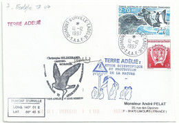 YT 214 Pétrel Tempête - Dumont D'Urville - Terre Adélie - 12/12/1997 - Brieven En Documenten