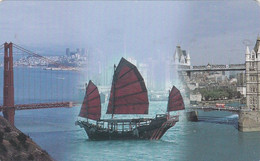 Belgium,  BE-PRE-VIA-0007A, Sailing Ship - San Francisco / Hong Kong / London, 2 Scans. - Altri & Non Classificati