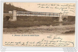 MELREUX ..-- Le Pont Du Chemin De Fer TRAIN . 1904 Vers BRUXELLES ( Mr Gaston TRACHTE?? ) . Voir Verso . - Hotton