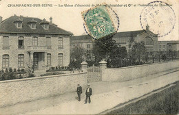 Champagne Sur Seine * 1907 * Les Usines D'électricité De SCHNEIDER & Cie , Et L'habitation Du Directeur - Champagne Sur Seine