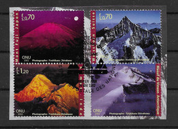 Vereinte Nationen - Genf 2002 Berge Mi.Nr. 440/43 4er Block Gestempelt Auf Papier - Used Stamps