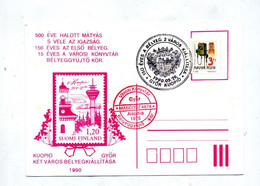 Lettre Cachet Gyor Kuopio 150 Ans Poste - Poststempel (Marcophilie)