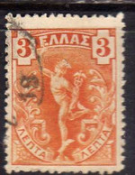 GREECE GRECIA HELLAS 1901 HERMES MERCURY MERCURIO LEPTA 3l USED USATO OBLITERE' - Autres & Non Classés