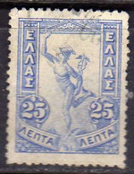 GREECE GRECIA HELLAS 1901 HERMES MERCURY MERCURIO LEPTA 25l USED USATO OBLITERE' - Sonstige & Ohne Zuordnung
