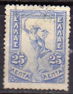 GREECE GRECIA HELLAS 1901 HERMES MERCURY MERCURIO LEPTA 25l USED USATO OBLITERE' - Other & Unclassified