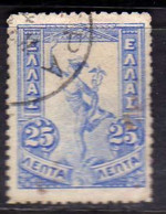 GREECE GRECIA HELLAS 1901 HERMES MERCURY MERCURIO LEPTA 25l USED USATO OBLITERE' - Autres & Non Classés