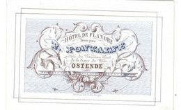 1 Carte Visite Hôtel De Flandre  Tenu Par P.Pontaine Ostende à La Digue De Mer  Litho. Daveluy  10,5x7,5 Cm - Porzellan