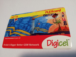 ARUBA PREPAID CARD   FLEX CARD DIGICEL AFL 15,-    17/04/2010     Fine Used Card  **4117** - Aruba