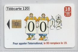 FR.- France Telecom. Télécarte. 18 OCTOBRE 1996 A 23h. Pour Appeler I'international, Le 00 Remplace Le 19. - Rompecabezas