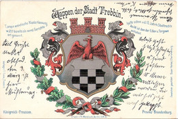 Wappen Der Stadt TREBBIN Kr Teltow Brandenburg Color Litho 14.2..1904 Gelaufen - Trebbin