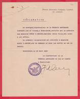 109K43 / 1923 Autograph Agence De Roustchouk Rousse Bulgaria Declaration  Phoenix Assurance Company London Great Britain - Royaume-Uni