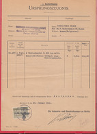 109K58 / Document Ursprungszeugnis Saccharin-Verkaufsgesellschaft  0.50 Revenue Berlin 1941 Nazi Germany Deutschland - 1900 – 1949