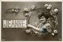 JEANNE * Jeanne * Prénom Name * Cpa Carte Photo * Alphabet Lettre J * Art Nouveau Jugenstil - Vornamen