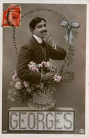 GEORGES * Georges * Prénom Name * Cpa Carte Photo * Alphabet Lettre G * Art Nouveau Jugenstil - Nombres