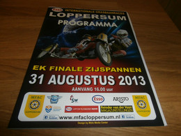 Grasbahn Loppersum 31.08.2013 , Groningen , Grasbahnrennen , EM , Programmheft / Programm / Rennprogramm , Program !!! - Motos