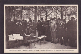 CPA Philatélie Timbre Poste Marché Market Paris Non Circulé - Stamps (pictures)