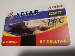 ARUBA PREPAID CARD  SETAR /GSM/PRIMO/BY CELTAR     GSM/  25 /SPANISCH      Fine Used Card  **4152** - Aruba