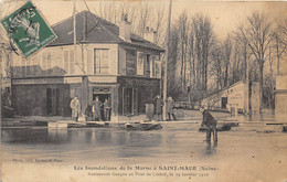 94-SAINT-MAUR-DES-FOSSES-LES INONDATIONS RESTAURANT GARCON AU PONT DE CRETEIL LE 29 JANVIER 1910 - Saint Maur Des Fosses