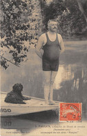 94-SAINT-MAUR-DES-FOSSES- PAULUS CHAMPION DU MONDE DE NATATION , SEP 1905, ACCOMPAGNE DES SON CHIEN POMPOM - Saint Maur Des Fosses