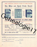 96 2757 ANGLETERRE ENGLAND LONDON LONDRES 1933 THE WINE AND SPIRIT TRADE RECORD Great Tower Street H. C. LEA And Co - Reino Unido