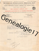 96 2764 ANGLETERRE ENGLAND LONDON LONDRES GLASGOW 1928 Sutherland International Despatch - Signe W. S. THOMSON - United Kingdom
