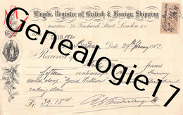 96 2765 ANGLETERRE ENGLAND LONDON LONDRES 1912 Mods Register Of British Foreign Shipping - Reino Unido