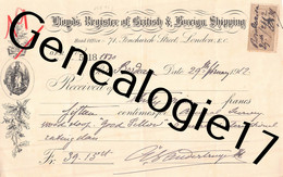 96 2765 ANGLETERRE ENGLAND LONDON LONDRES 1912 Mods Register Of British Foreign Shipping - Regno Unito