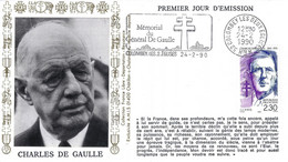 67 - FRANCE - "CENTENAIRE DE LA NAISSANCE DU GÉNÉRAL DE GAULLE" - 1er JOUR COLOMBEY LES 2 ÉGLISES 24/02/1990 - De Gaulle (General)