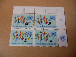 TIMBRES  NATIONS  UNIES  ( Vienne )     ANNEE  1979-80   BLOC  DE  4     OBLITERES  N  5 - Oblitérés