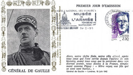 67 - FRANCE - "CENTENAIRE DE LA NAISSANCE DU GÉNÉRAL DE GAULLE" - 1er JOUR PARIS 7 ÉCOLE MILITAIRE 24/02/1990 - De Gaulle (General)
