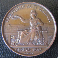 Prix En Baisse ! Suisse - Rare  Médaille Genève - Hommage Aux Sindics Et Conseillers D'Etat De 1814 à 1842 - 25mm, 6,25g - Gewerbliche
