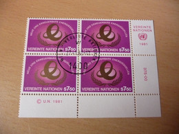 TIMBRES  NATIONS  UNIES  ( Vienne )     ANNEE  1979-80   BLOC  DE  4     OBLITERES  N  20 - Oblitérés