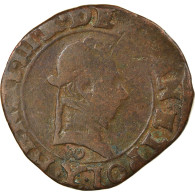 Monnaie, France, Henri III, Double Tournois, Bourges, TB, Cuivre, Sombart:4032 - 1574-1589 Enrique III