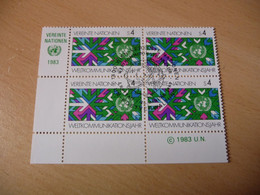 TIMBRES  NATIONS  UNIES  ( Vienne )     ANNEE  1983   BLOC  DE  4     OBLITERES  N  29 - Oblitérés