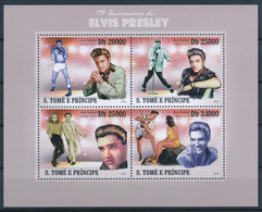 [401742]TB//**/Mnh-Sao Tomé-et-Principe 2009 - 75ème Anniversaire D'Elvis Presley, Musicien - Compositeur, Chanteurs - Elvis Presley