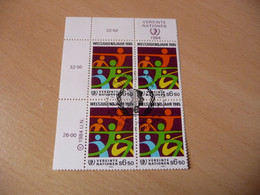 TIMBRES  NATIONS  UNIES  ( Vienne )     ANNEE  1984   BLOC  DE  4     OBLITERES  N  46 - Oblitérés