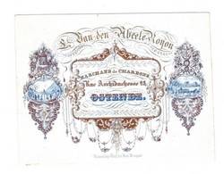 1 Carte Visite L.Van Den Abeele-Royon Marchand De Charbons Rue Archiduchesse 23 Ostende  Lith. Daveluy  14x11 Cm - Porcelana
