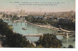 PARIS - Panorama Sur La Seine Vers Notre-Dame Et La Cité - La Seine Et Ses Bords