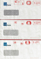 1988 - 3 Enveloppe De American Express - Postage Paid - C1 - C3 - B3 - Franking Machines (EMA)