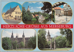 1754 - Deutschland - Merseburg , Rathaus , An Der Saale , Apothekerstraße Schloß , Mehrbildkarte - Gelaufen 2003 - Merseburg