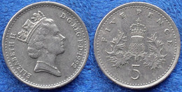 UK - 5 Pence 1992 KM#937b Elizabeth II Decimal Coinage (1971) - Edelweiss Coins - Other & Unclassified