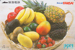 Carte Prépayée Japon - Corbeille De Fruits / Raisin Avocat Kiwi Ananas Mangue Banane Pomme Citron - Fruit Japan Card - Levensmiddelen